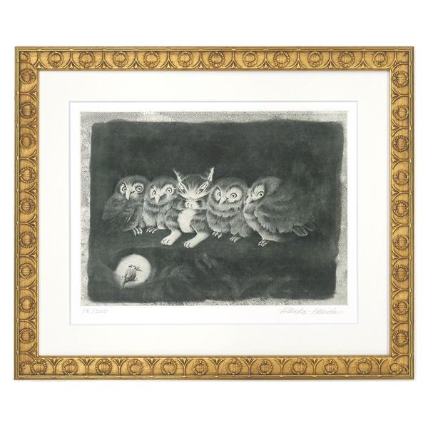 バリ ワヤンシーラ氏版画 AP サイン入りOwl House バリ ワヤンシーラ氏