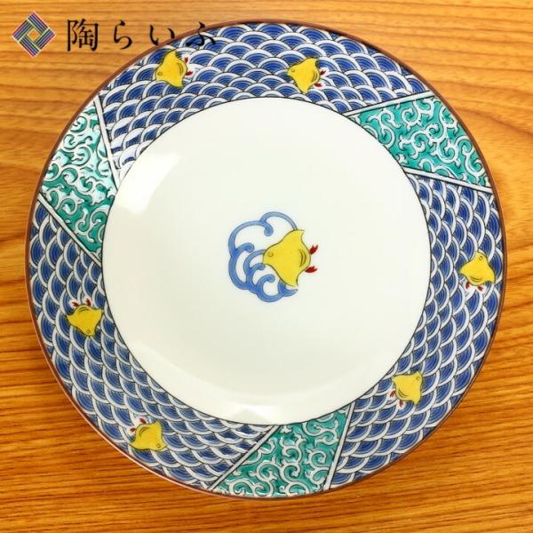 九谷焼 4号皿 青海波千鳥/青郊窯 和食器 皿 取り皿 人気 ギフト 化粧