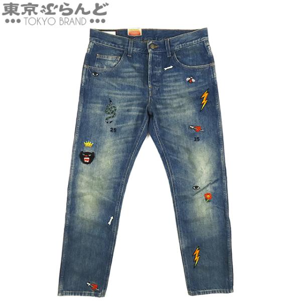 GUCCI（グッチ） シンボルズ テーパード デニムパンツ 408637-XD836