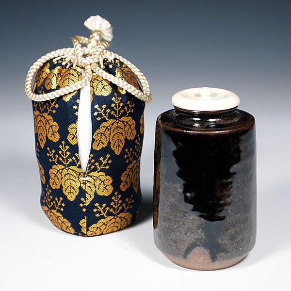 茶道具即中斎書付銘山里瀬戸茶入仕服付二重箱表千家濃茶茶事