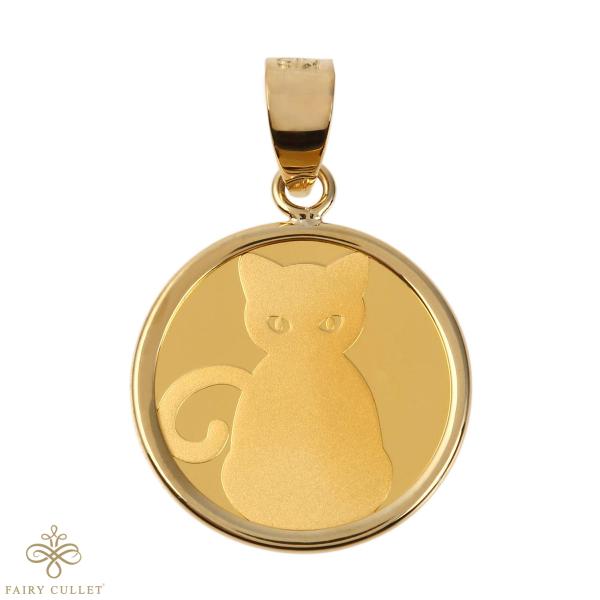 猫型トルマリンインクォーツペンダントトップ 世界に一つだけの