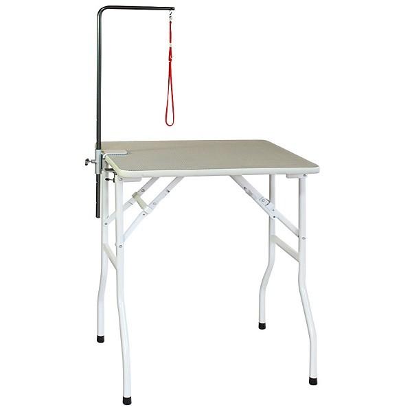 トリミングテーブル ホワイト ミニ 万力式アームSセット付き/W600