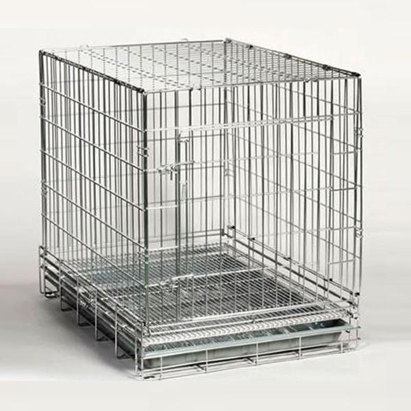 ハチコウMサイズステンレス製ケージ 、短面ドア 取り外しトレー付き