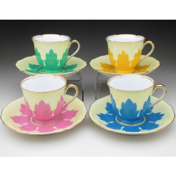 ノリタケ オールドノリタケ 金彩花文 カップ＆ソーサー 4色セット
