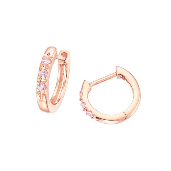 ジュエリーツツミ K10ピンクゴールドピンクサファイアピアス