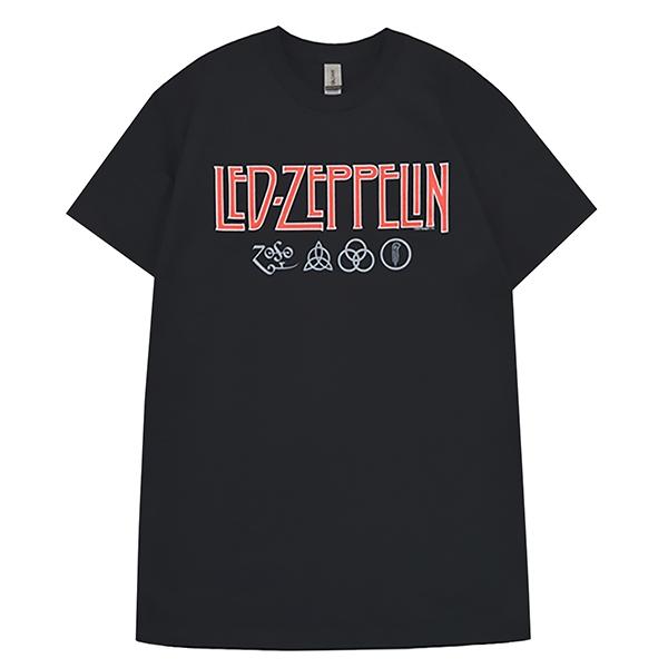 LED ZEPPELIN レッドツェッペリン Logo & Symbols Tシャツ : GEEKHEAD
