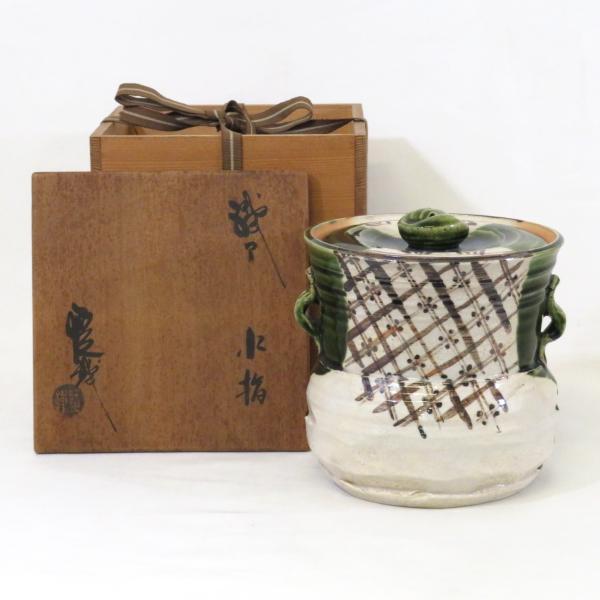 中古】山口錠鉄作 瀬戸織部 耳付 水指 茶道具【美品】 : ますや雲湧堂