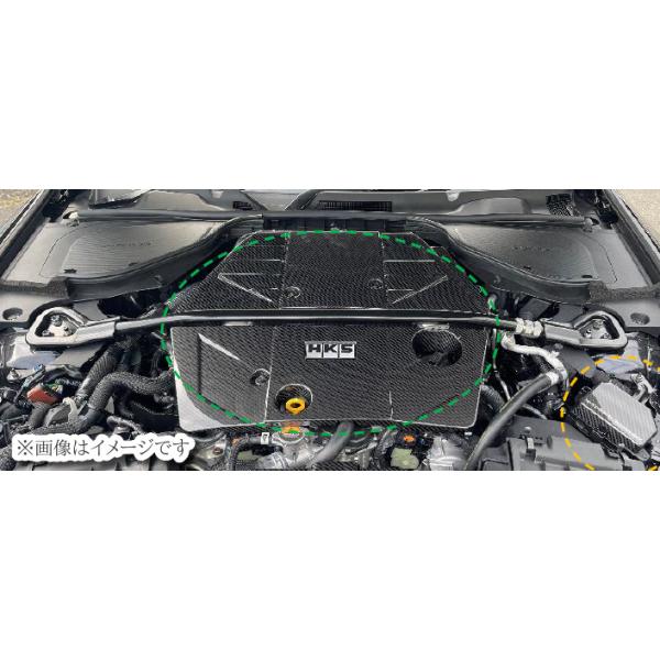 Z34エンジンカバーラップ塗装エンブレムスワロフスキー加工