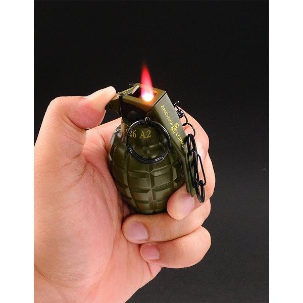 電子式ガスライター グレネード ターボライター 全2色 手榴弾ライター