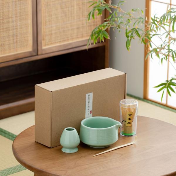 茶道具 セット 4点セット 初心者 茶道セット 入門セット 陶器 和風 竹