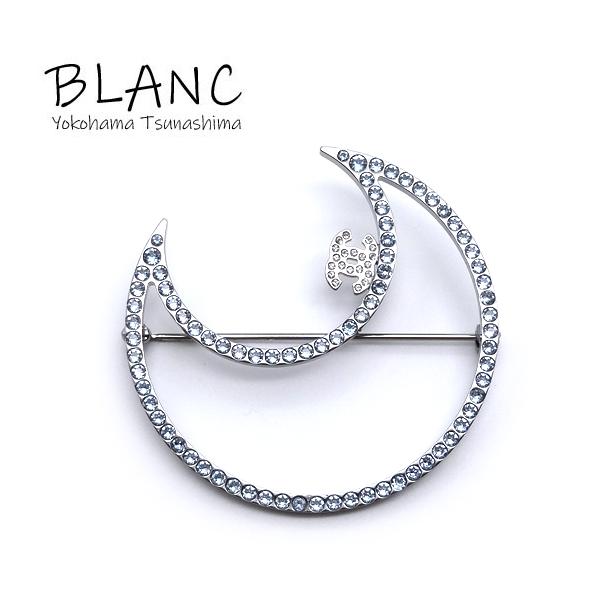 CHANELココマーク ピンブローチ ピンバッチ ブルーラインストーン