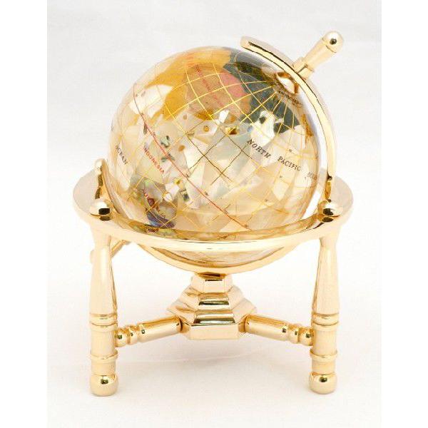 東京銀座PICALS 天然石地球儀 8cm真珠貝地球儀 3脚タイプ : ピカルス