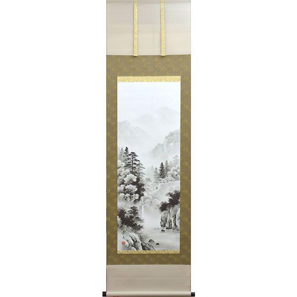 水墨画 自然風景 掛け軸 水墨画 掛軸 山水風景