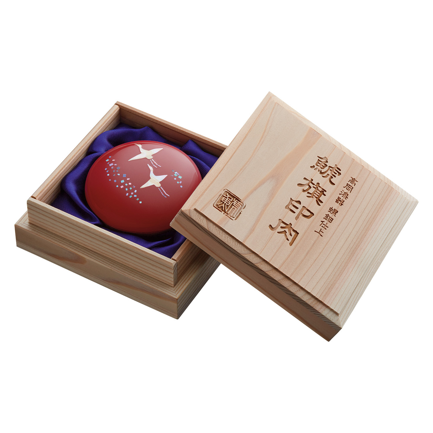 高岡漆器 螺鈿仕上 鯱旗印肉 50号 二羽鶴柄|MNUK-50B-1|商品カタログ