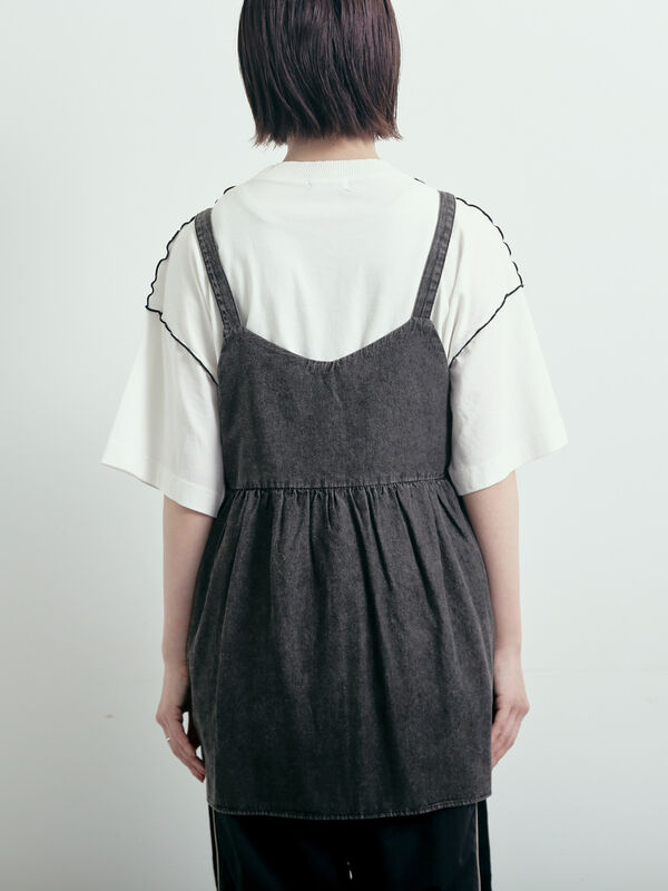 セール】 デニム前後2WAYビスチェ（ブラック/ブルー/ネイビー/トップス