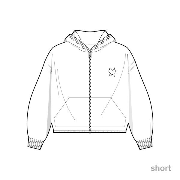 BABYMONSTER フード付きパーカー ホワイト ジップフーディー WHITE