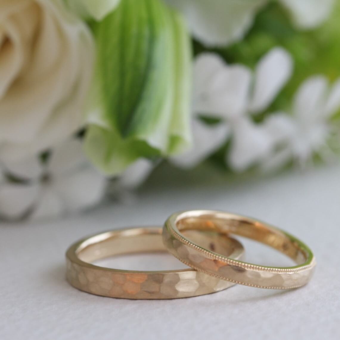 ベースの形は違っても、しっかりお揃い | オーダーメイド結婚指輪