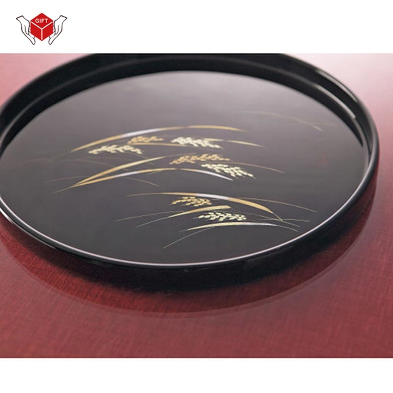 輪島塗 沈金稲穂 丸盆 983796: ヘルス・ビューティー