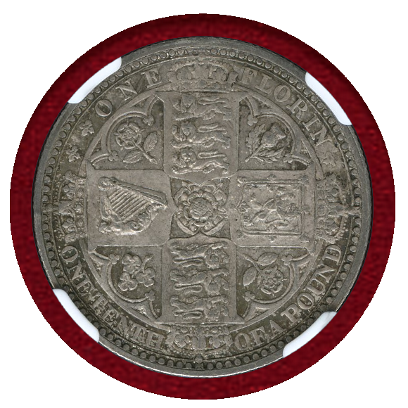 も*ー様 1849年 イギリス 銀貨 PCGS鑑定 ゴッドレスフローリン