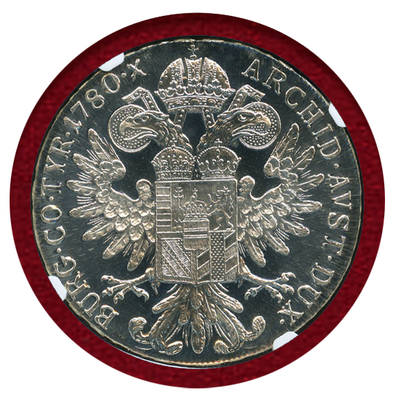 MS66 1780 SF オーストリア マリアテレジア 1ターラー ターレル銀貨
