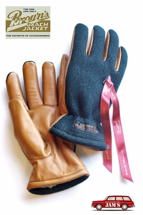 Browns BEACH」 LEATHER GLOVES ブラウンズビーチ レザーコンビ