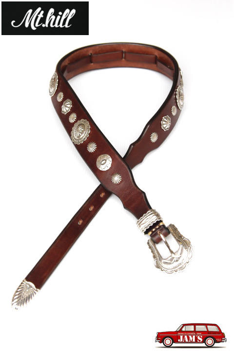 Mt.hill」Western Buckle with Conchos Leather Belt マウントヒル
