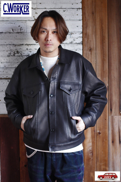 C-WORKS」by 「Fine Creek Leathers」 Shoulder Deerskin Jacket ”Ban