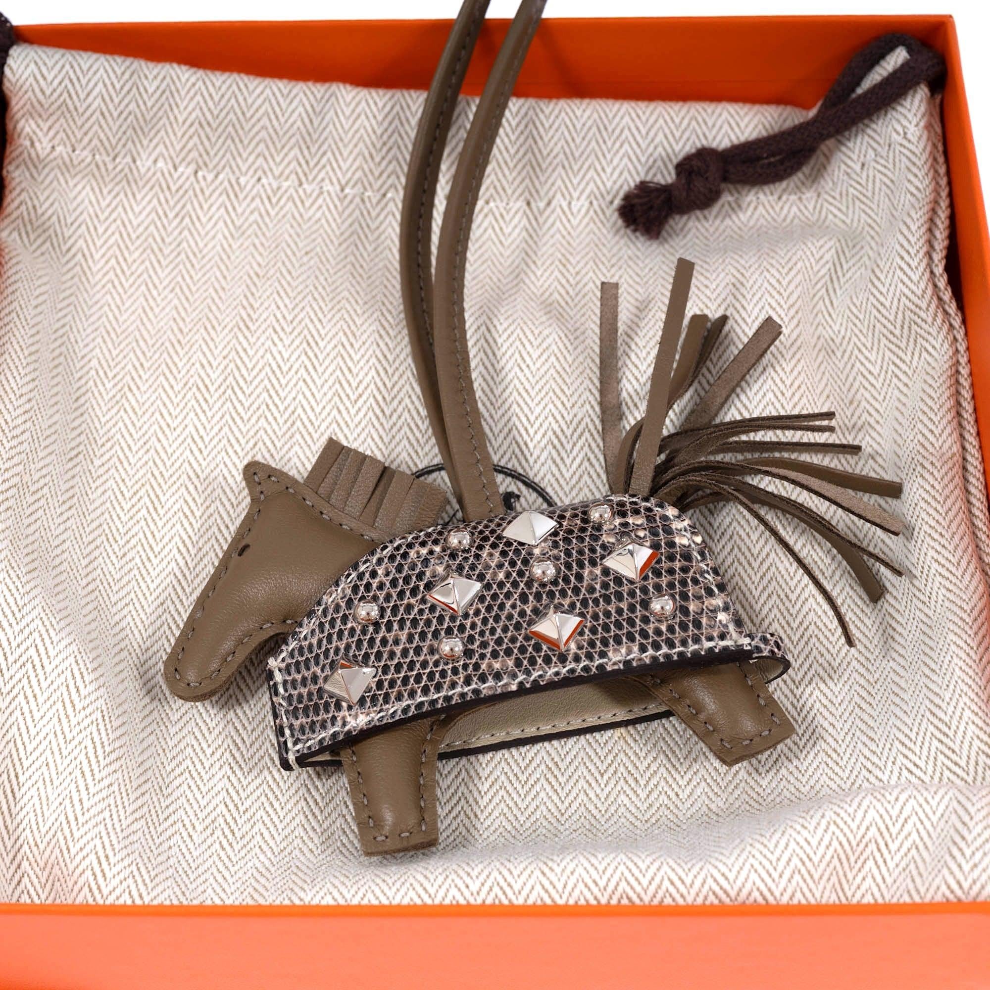 Hermès Rodeo PM Rock Charm Ombre Lizard & Milo Lambskin Palladium