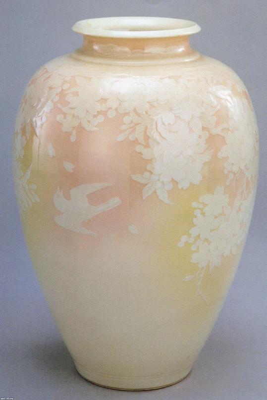 サンシャイン】【五代清風与平】磁彩群仙図 花瓶 京焼 細密画 花生け