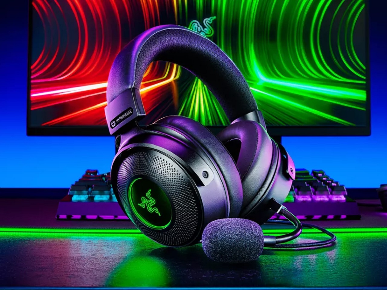 触覚振動で衝撃がよりリアルに--Razerのヘッドセット「Kraken V3」に新