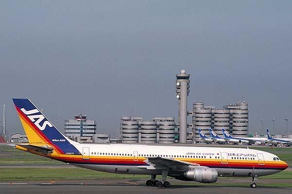 希少 非売品 JAS 日本エアシステム 広告看板 スタンド パネル 航空 a