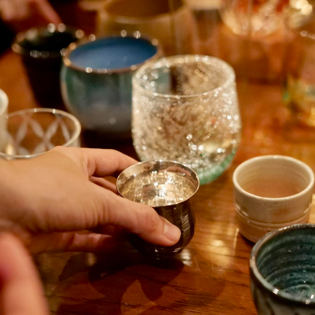 骨董 アンティーク 江戸ガラス 杯 猪口 酒器 硝子 ギヤマン 義山 骨董