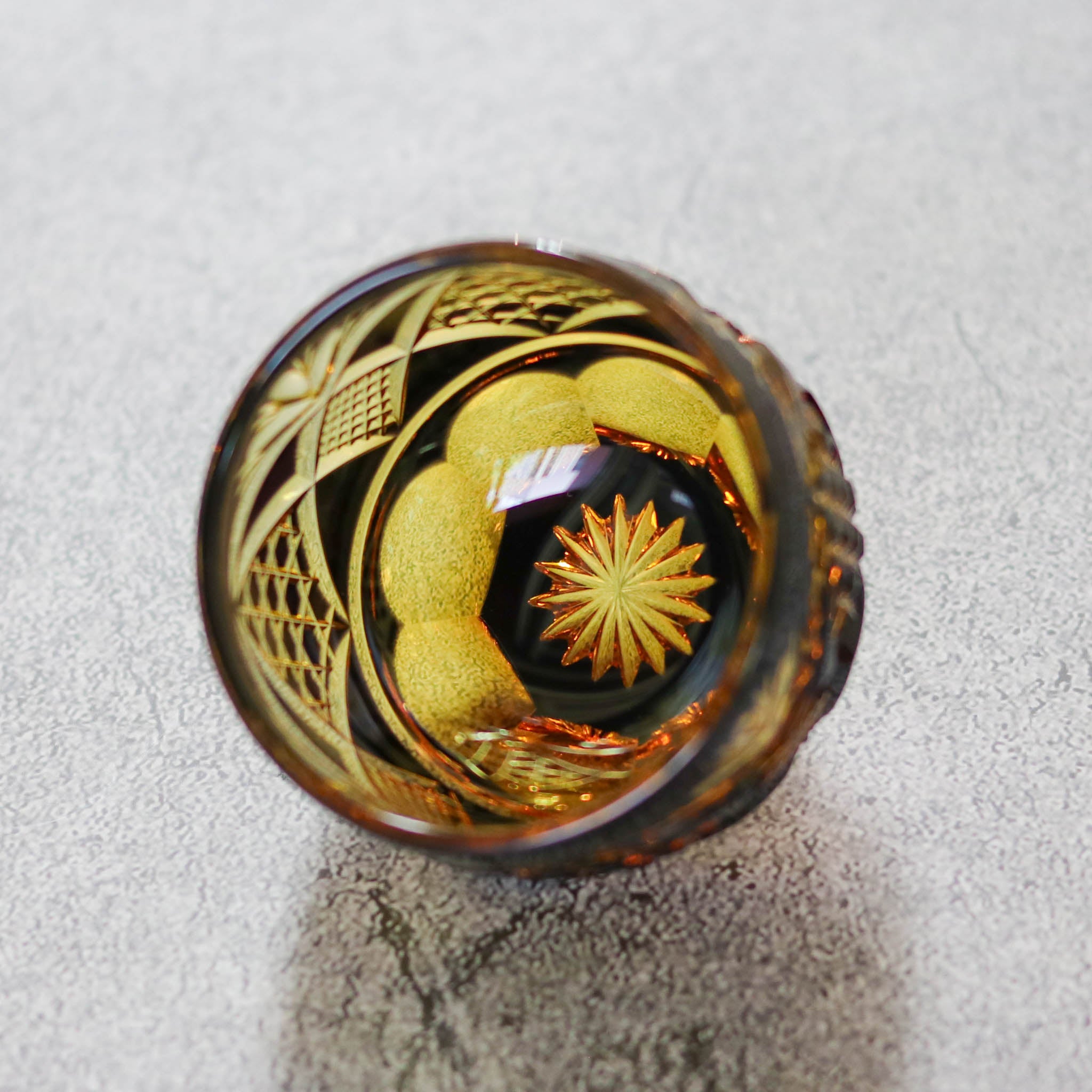 綾ガラス 酒器 | 綾切子 猪口 | 琥珀 パープル | グラスアート黒木