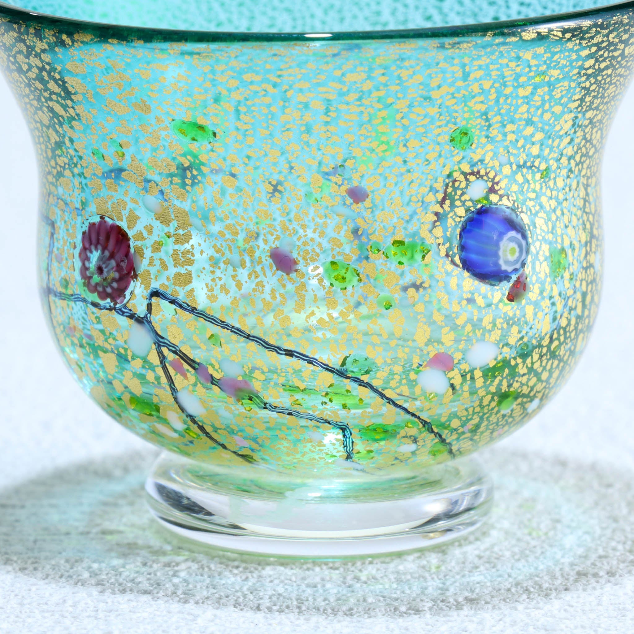 綾ガラス 酒器 | 光琳 雅 ぐい呑み | トルコグリーン | グラスアート黒木