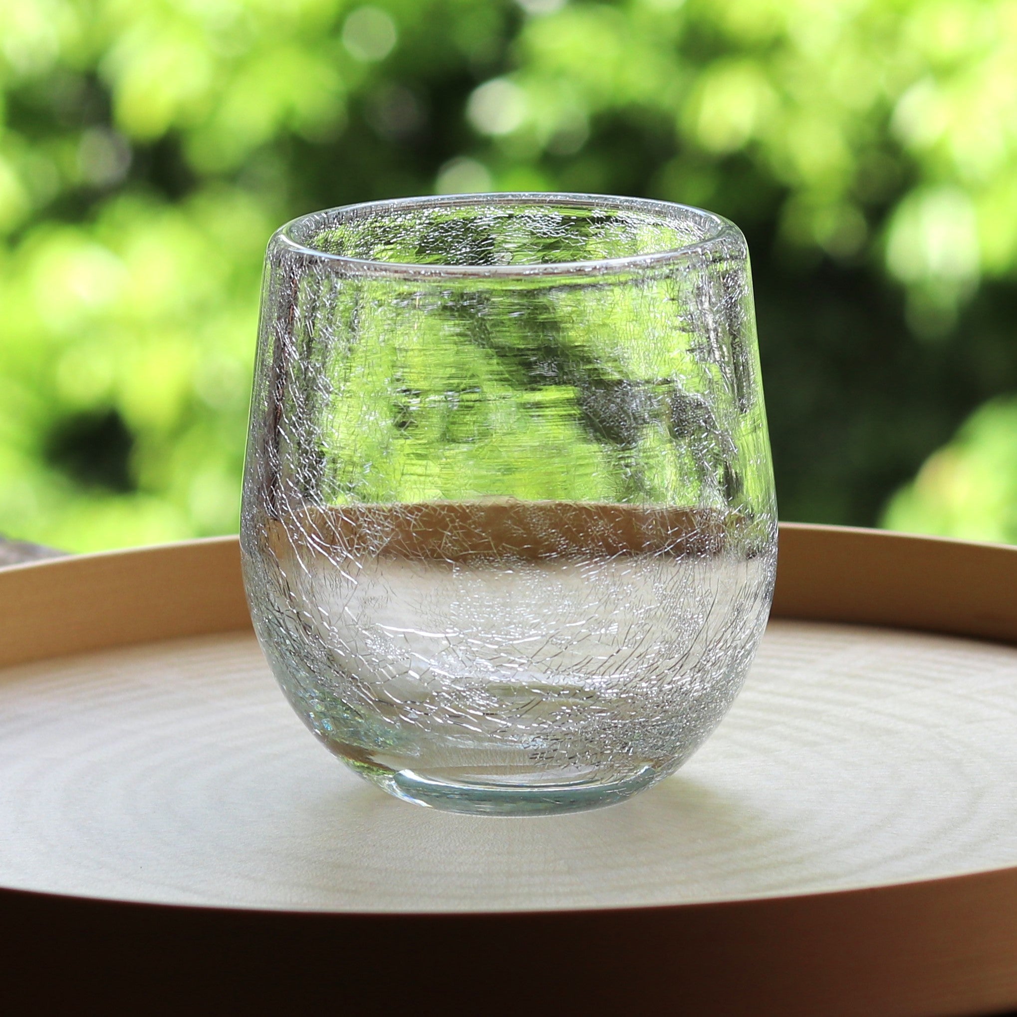 萩ガラス | 耐熱 内貫入ガラス | ロックグラス 丸 クリア | 萩ガラス工房