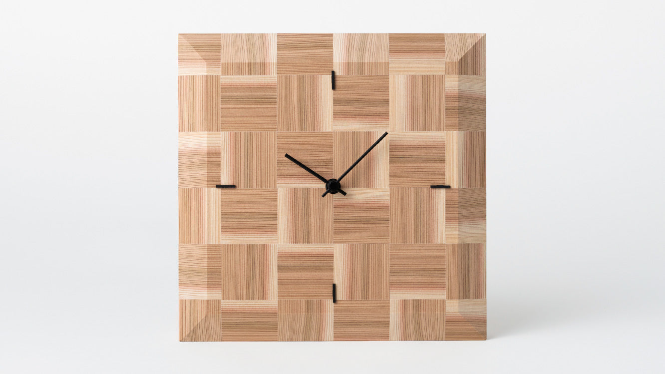 木工製品 時計 | NENRIN CLOCK 245 | 市松 | ミマツ工芸