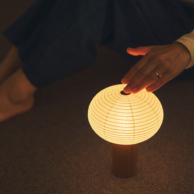 八女提灯 LEDスタンドライト | TORCHIN OVAL | 白・ナチュラル