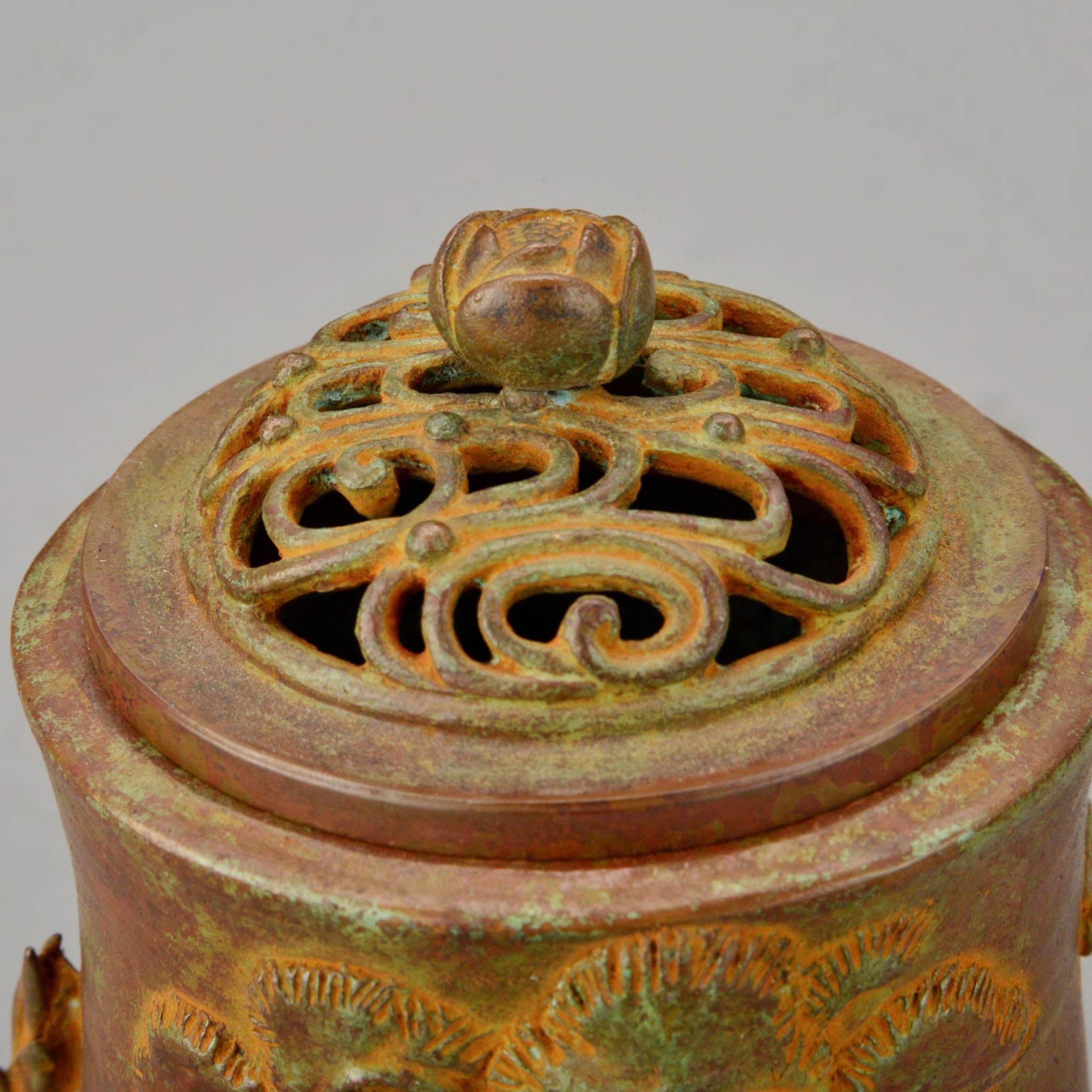 高岡銅器 香炉 | 松竹梅 月芳作 | 銅 | 喜泉堂