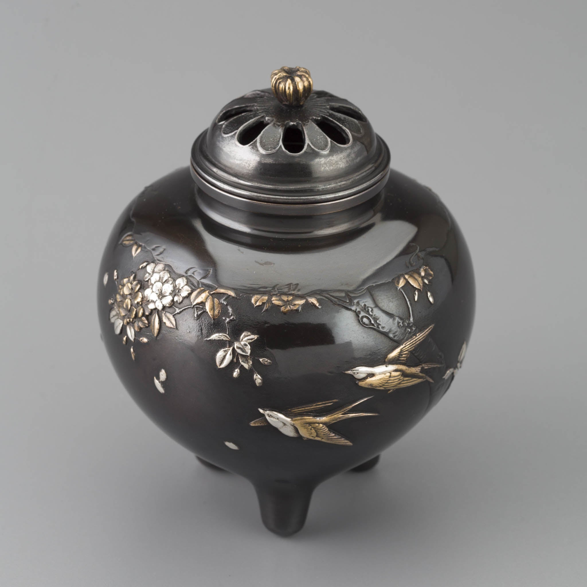 高岡銅器 香炉 | つばめ 彩色 | 銅 | 喜泉堂