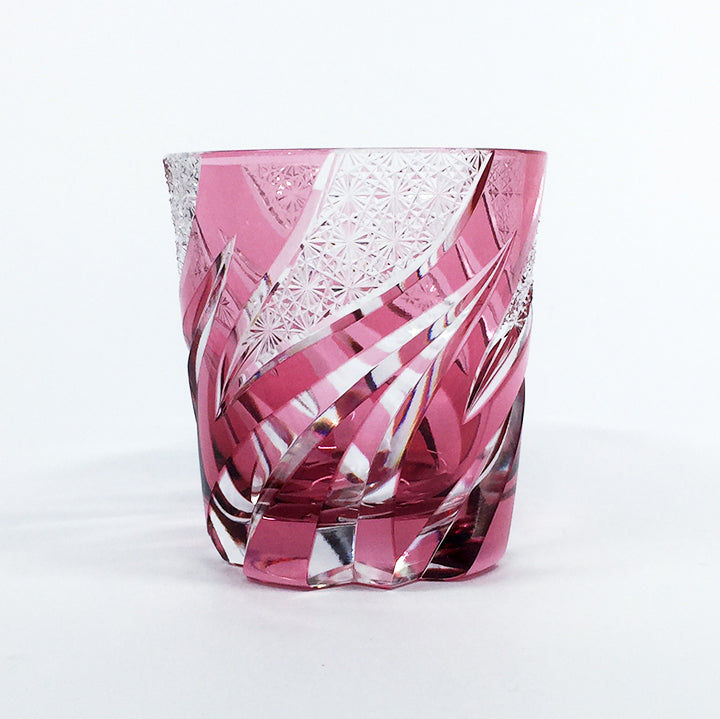 江戸切子 ロックグラス | homura 焔 | 金赤 | haku硝子