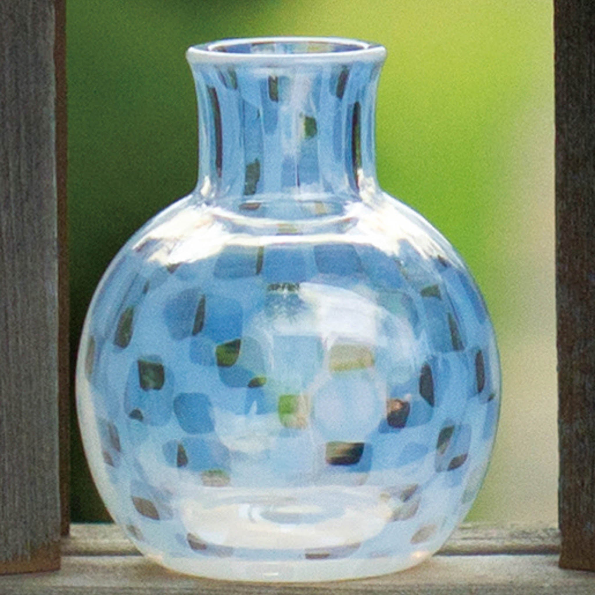 き*ば様 ガラス工芸 黒木国昭 金彩 オーシャンブルー 花器 鉢 器 硝子