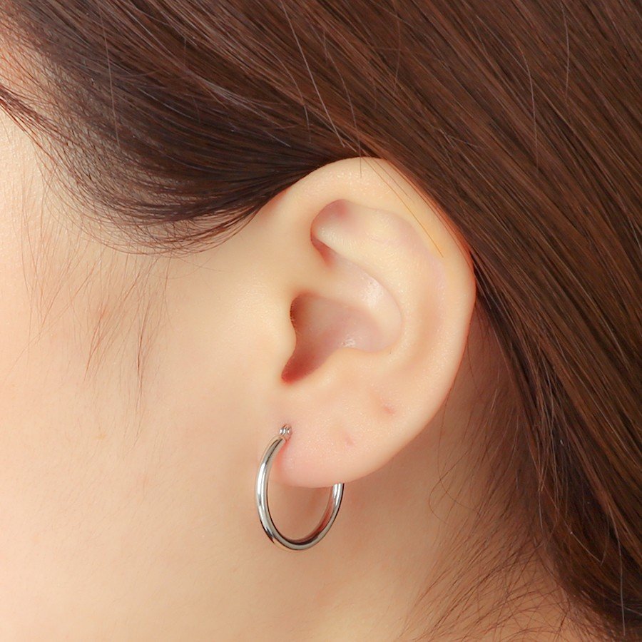 プラチナ フープピアス（20mm） （7277472219293）– エステール公式