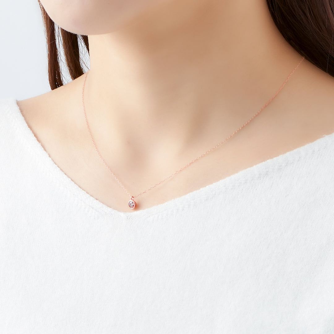 WEB限定】K18 ピンクゴールド ダイヤモンド ネックレス（0.15ct