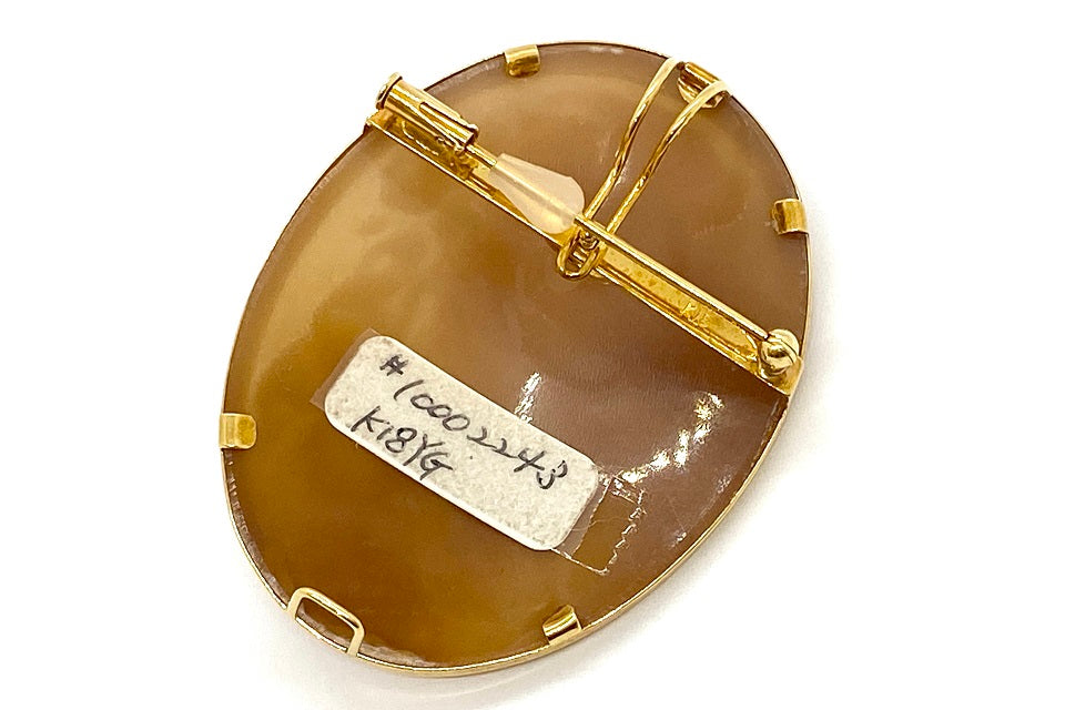 シェルカメオ K18 50mm ブローチネックレス V.Volpe作