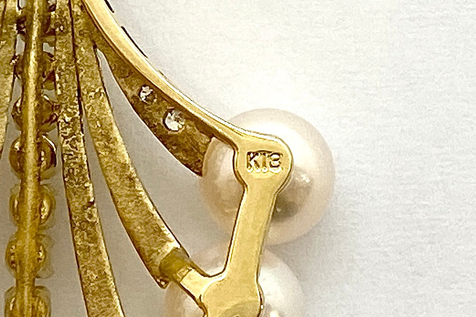 MIKIMOTO【ミキモト】 K18アコヤパール ダイヤモンドペントップ (NO