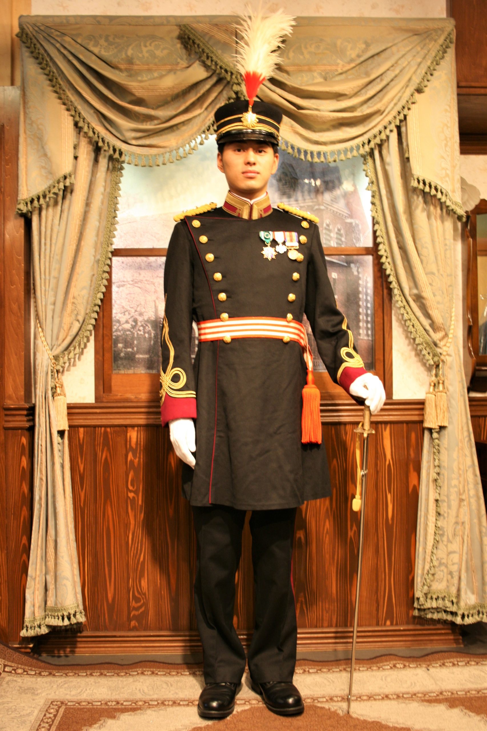 実物日本軍「尉官雨覆」陸軍将校軍服マント偕行社明治大正