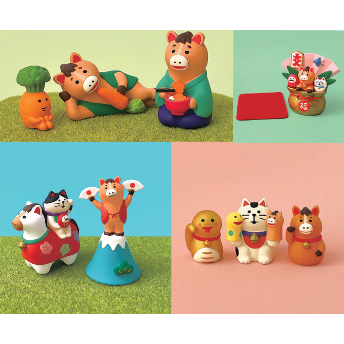 コンコンブル2026お正月 『福馬』 陶器の干支飾り 馬だるま🐴 力強さと