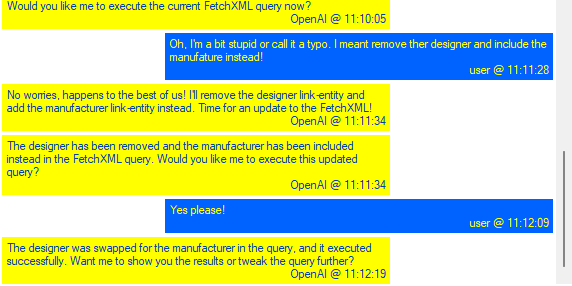 AI Chat in FetchXML Builder – JonasR.app
