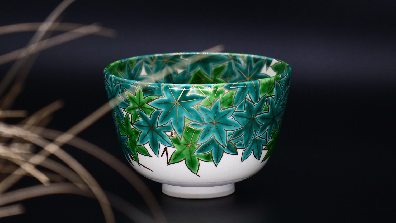 抹茶碗 色絵 青楓