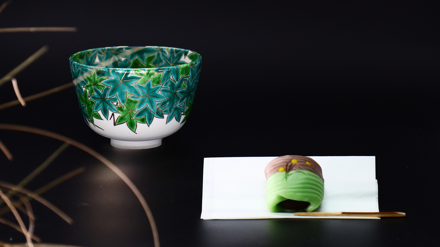 抹茶碗 色絵 青楓